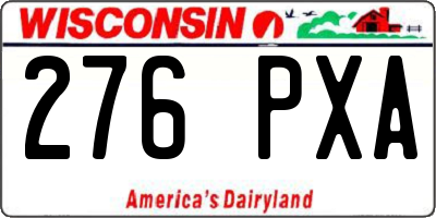WI license plate 276PXA