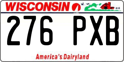 WI license plate 276PXB
