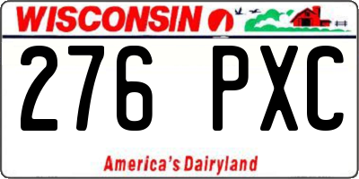 WI license plate 276PXC