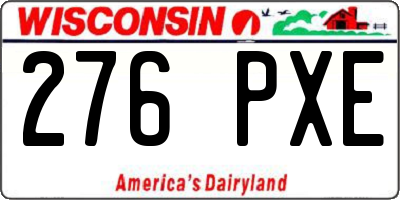 WI license plate 276PXE