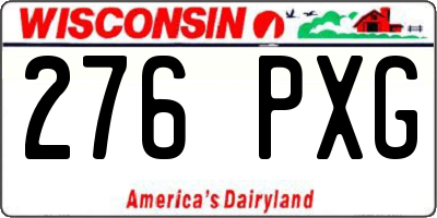 WI license plate 276PXG
