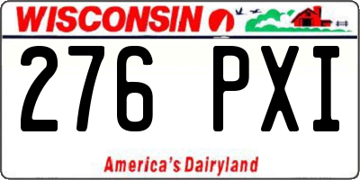 WI license plate 276PXI