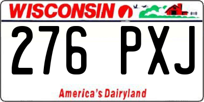 WI license plate 276PXJ