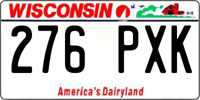 WI license plate 276PXK