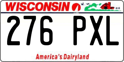 WI license plate 276PXL