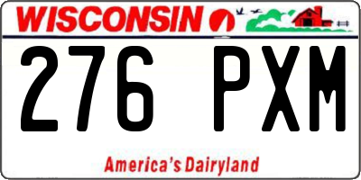 WI license plate 276PXM