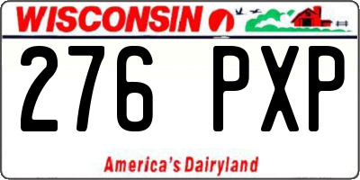 WI license plate 276PXP