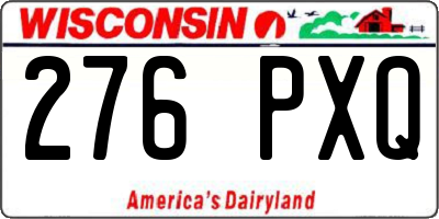 WI license plate 276PXQ