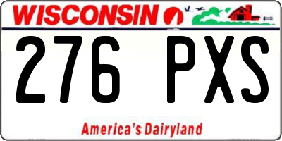 WI license plate 276PXS