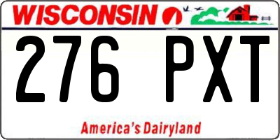 WI license plate 276PXT