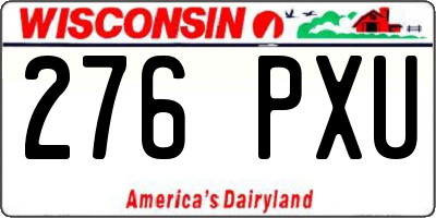 WI license plate 276PXU