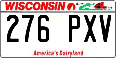 WI license plate 276PXV