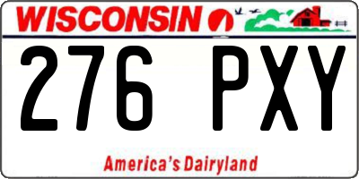 WI license plate 276PXY