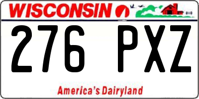WI license plate 276PXZ