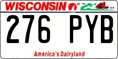 WI license plate 276PYB