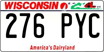WI license plate 276PYC