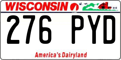 WI license plate 276PYD