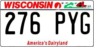 WI license plate 276PYG