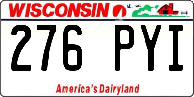 WI license plate 276PYI