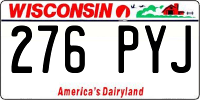 WI license plate 276PYJ