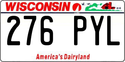 WI license plate 276PYL