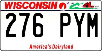 WI license plate 276PYM