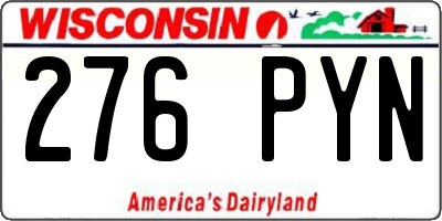 WI license plate 276PYN