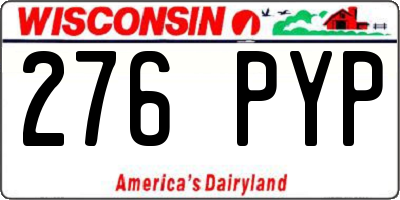 WI license plate 276PYP