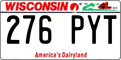WI license plate 276PYT