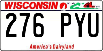 WI license plate 276PYU