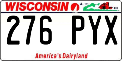 WI license plate 276PYX