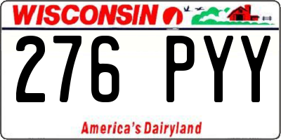 WI license plate 276PYY