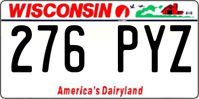 WI license plate 276PYZ