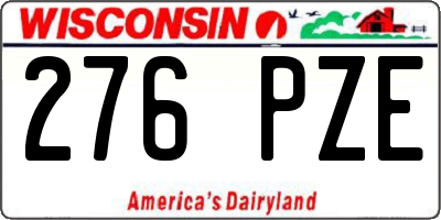 WI license plate 276PZE