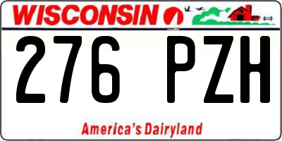 WI license plate 276PZH