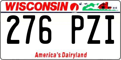 WI license plate 276PZI
