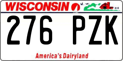 WI license plate 276PZK