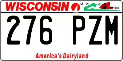 WI license plate 276PZM