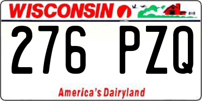 WI license plate 276PZQ