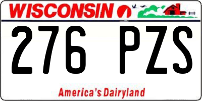 WI license plate 276PZS