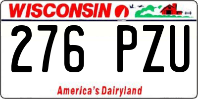 WI license plate 276PZU