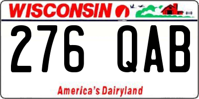 WI license plate 276QAB