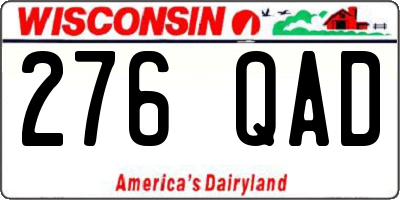WI license plate 276QAD