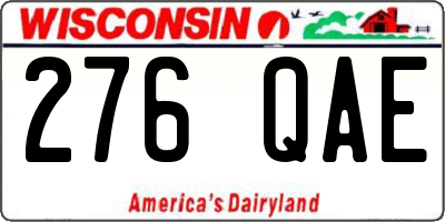 WI license plate 276QAE