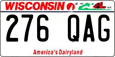 WI license plate 276QAG