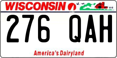 WI license plate 276QAH