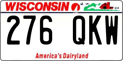 WI license plate 276QKW