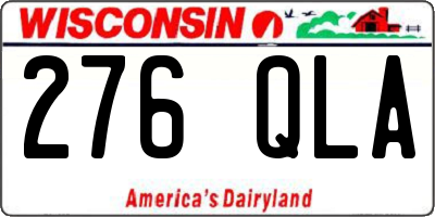 WI license plate 276QLA