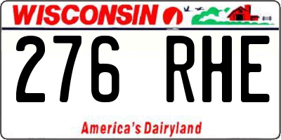 WI license plate 276RHE