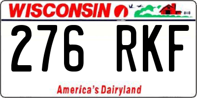 WI license plate 276RKF